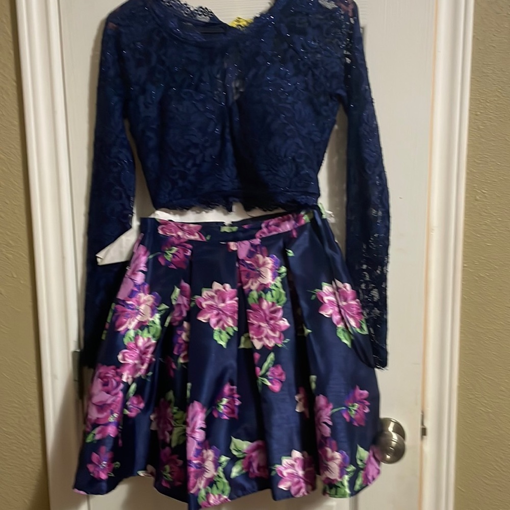 2 piece skirt and matching shirt set
